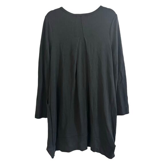 LE CIEL Black Asymmetrical Button Lagenlook Witchy Tunic Dress Long Sleeve - Picture 2 of 5